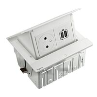 LEGRAND Krabice POPUP 654817 osazená 2P+T USB A+C 15W kabel 2m s vidlicí 2P+T bílá
