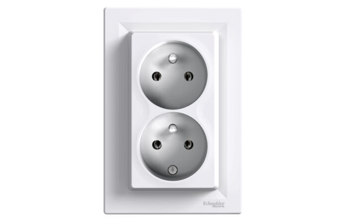 SCHNEIDER Dvojzásuvka Asfora 2x(2P+PE) bílá