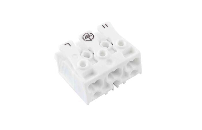 ELECTRO-TERMINAL Svorkovnice SLK 3/3 E-PIEC (N-E-L) pro svítidla, bezšroubová