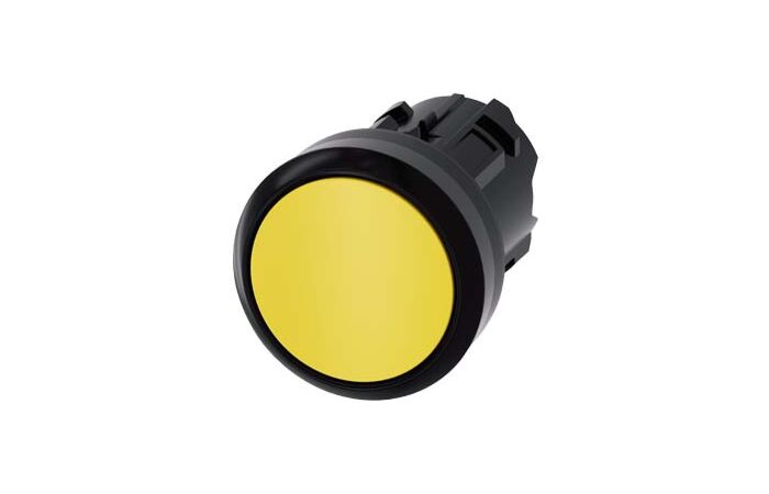 SIEMENS Tlačítko, 22 mm, kulaté, plast, žluté, knoflík stiskací