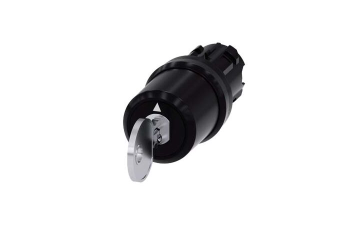 SIEMENS Spínač klíčový CES, 22 mm, kulatý, plast, vytažení klíče I+O+II