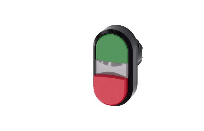 SIEMENS Dvojtlačítko osvětlené, 22 mm, kulaté, plast, zelená, červená