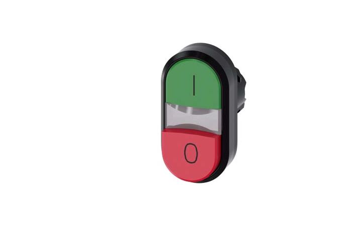 SIEMENS Dvojtlačítko osvětlené, 22 mm, kulaté, plast, zelená barva: I, červená: O