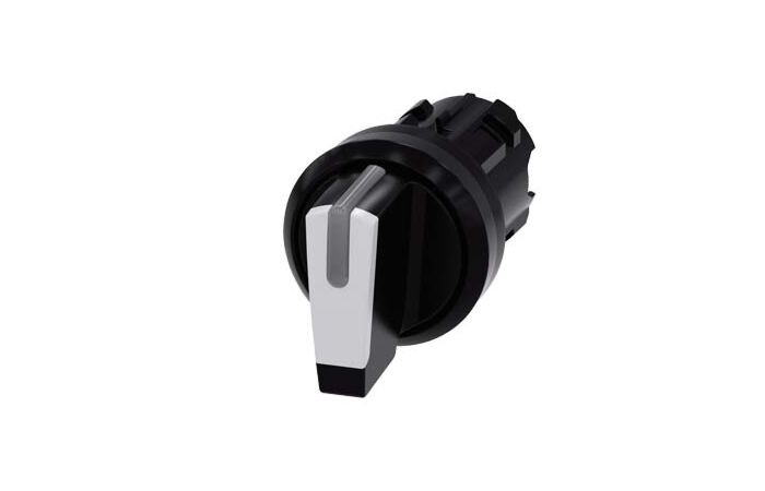 SIEMENS Spínač otočný, s osvětlením, 22 mm, kulatý, plast, černá, bílá
