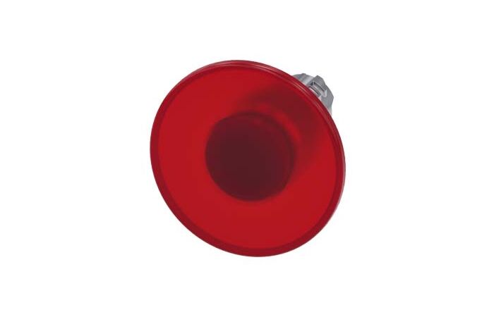 SIEMENS Tlačítko hřibové, osvětlené, 22 mm, kulaté, kov, s vysokým leskem, červená, 60 mm