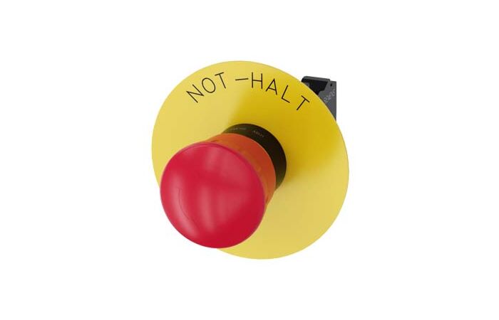 SIEMENS Tlačítko hřibové nouzového zastavení, 22 mm, kulaté, plast, červená, 1 NC