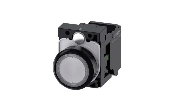 SIEMENS Tlačítko, osvětlené, 22 mm, kulaté, plast, čirá, 1 NO, AC230V