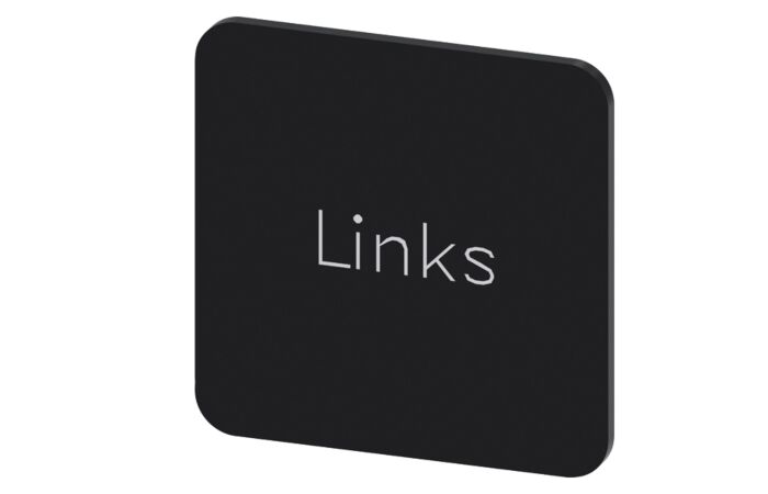 SIEMENS Štítek popisný 22 x 22 mm, štítek černý, popisek LINKS