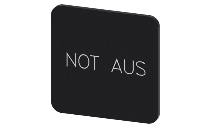 SIEMENS Štítek popisný 22 x 22 mm, štítek černý, popisek NOT-HALT