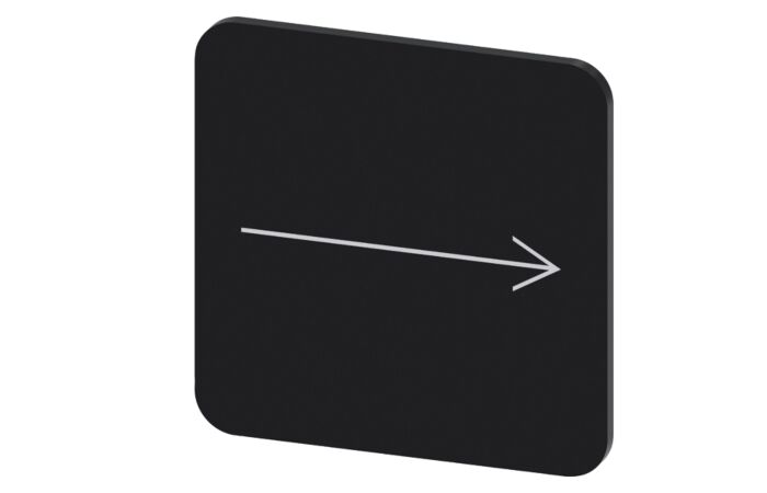 SIEMENS Štítek popisný 22 x 22 mm, štítek černý, symbol: směr šipky doprava