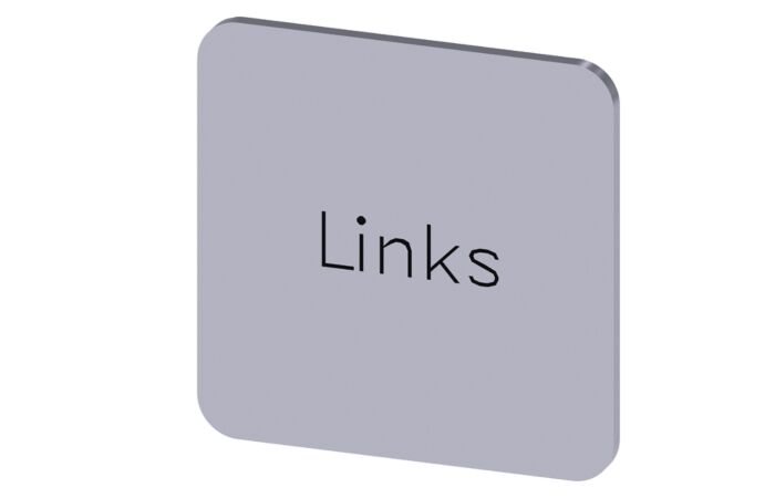 SIEMENS Štítek popisný 22 x 22 mm, štítek stříbrný, popisek LINKS