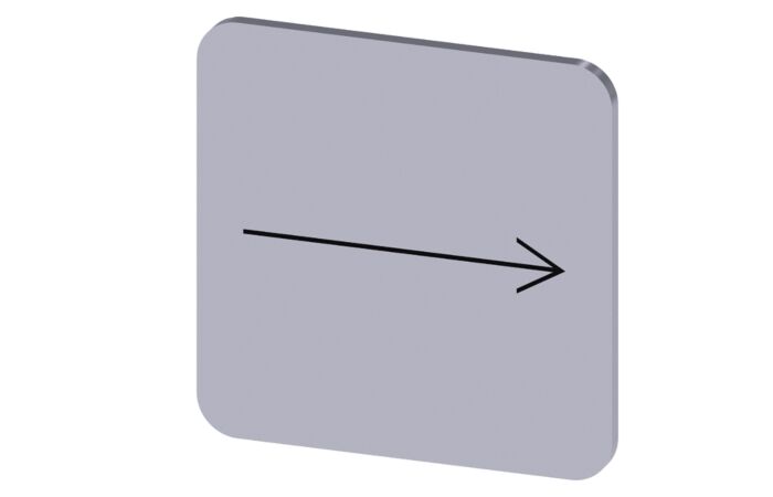 SIEMENS Štítek popisný 22 x 22 mm, štítek stříbrný, symbol: směr šipky doprava