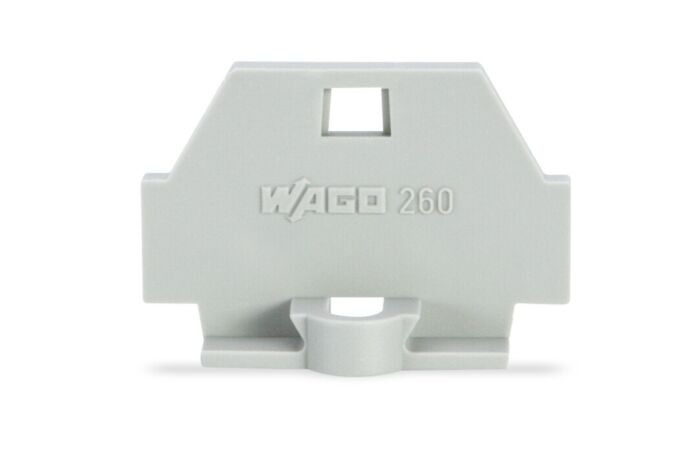 WAGO Bočnice 260-361 koncová s upevňovací přírubou, šedá