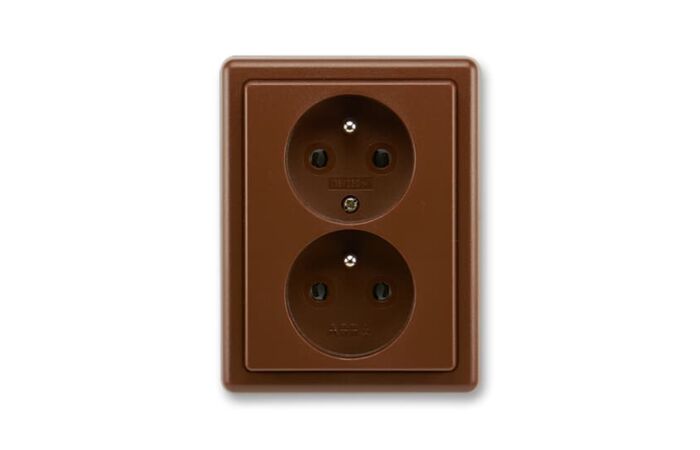 ABB CLASSIC Dvojzásuvka 5512C-2349 H3 chráněná, hnědá