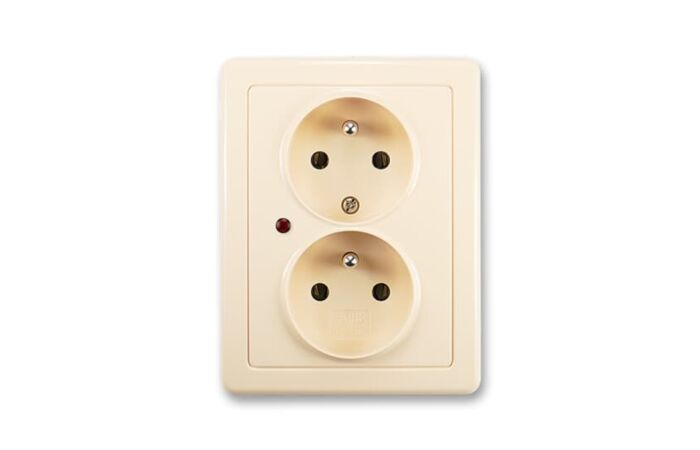 ABB SWING Dvojzásuvka 5592G-C02349 C1 s ochranou před přepětím, krémová