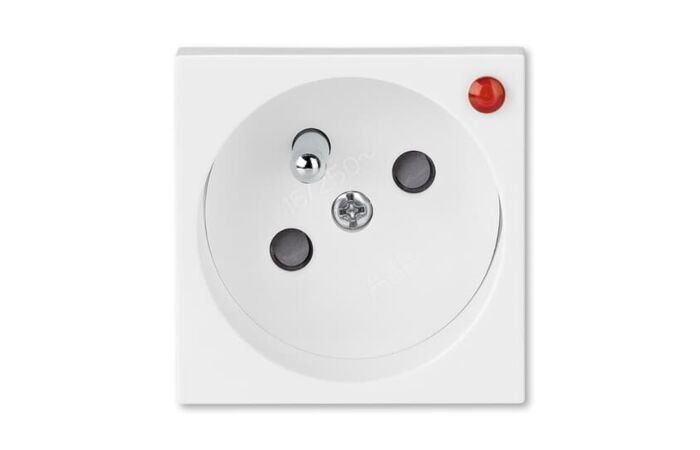 ABB PROFIL 45 Zásuvka 5595N-C02357 B s ochranou před přepětím a optickou signalizací poruchy, bílá (RAL 9010)