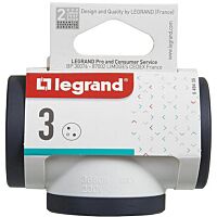 LEGRAND Zásuvka rozbočovací 230V/16A trojnásobná 3x2P+T kulatá IP20 bílá/černá