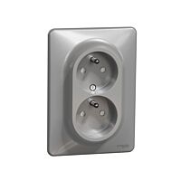 SCHNEIDER Sedna Design & Elements Zásuvka dvojnásobná 230V 16A alu