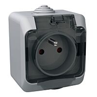 SCHNEIDER Zásuvka CEDAR WDE000642 jednoduchá šedá IP44