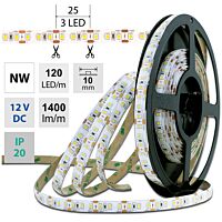 MCLED Pásek LED SMD2835 NW, 120LED/m, 14W/m, 1400lm/m, IP20, DC 12V, 10mm, 50m