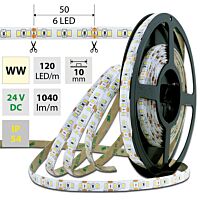 MCLED Pásek LED SMD2835 WW, 120LED/m, 14W/m, 1040lm/m, IP54, DC 24V, 10mm, 5m