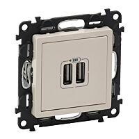 Zásuvka VALENA LIFE 753212 2xUSB béžová