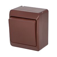 FAMATEL GALATEA Spínač střídavý č.6 10A 230V na omítku IP44 hnědá