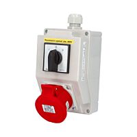 FAMATEL Krabice zásuvková L-0-P SB301 se spínačem I-0-II, IP44, 1x400V/16A/5 IP44