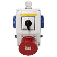 FAMATEL Krabice zásuvková L-0-P SB325 se spínačem  I-0-II, IP44 2x230V/16A, 1x400V/32A/5  IP44