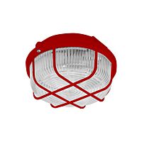 PANLUX Svítidlo KRUH 100W E27 přisazené IP44 červená