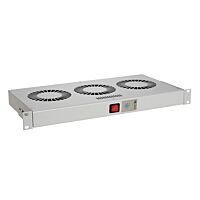 SOLARIX Chladící jednotka 19" 1U 2 ventilátory s bimetalovým termostatem RAL 7035 do 19" lišt VJ19-2-T-G