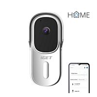 iGET Videozvonek HOME Doorbell DS1 inteligentní bateriový s FullHD přenosem obrazu a zvuku bílý
