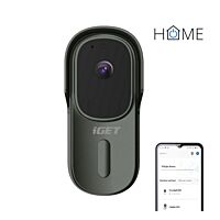 iGET Videozvonek HOME Doorbell DS1 inteligentní bateriový s FullHD přenosem obrazu a zvuku antracit