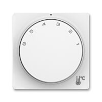 ABB Zoni 3292T-A00300_240 Ovládač (kryt) termostatu prostorového s otočným ovládáním, s upevňovací maticí;  matná bílá