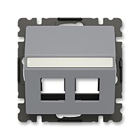 ABB Zoni 5014T-A00418 241 Ovládač (kryt) zásuvky komunikační přímé (2x), s upevňovacím třmenem;  šedá