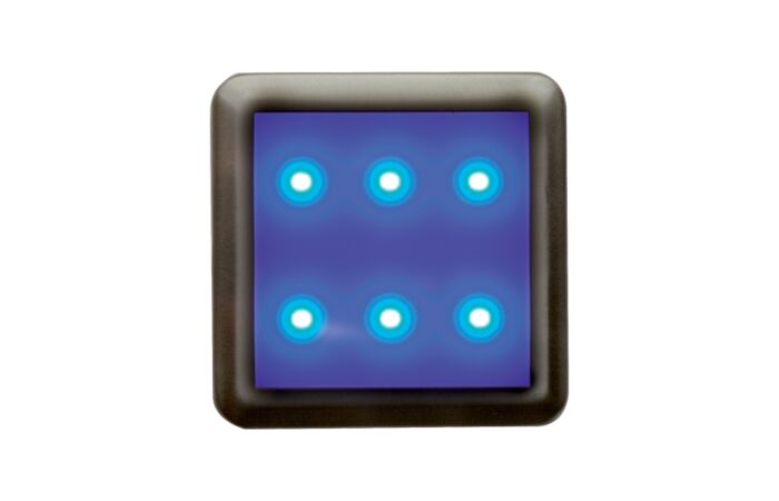 PANLUX Svítidlo DEKORA 4 6LED 12VDC 8lm dekorativní IP20 nerez - modrá