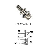 MCLED Úchyt závěsného lanka M10x1, nastavitelný, poniklovaná mosaz
