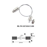 MCLED Závěs lankový 1,2x200mm ocelový, zakončený válečkem 14x8,8mm M4
