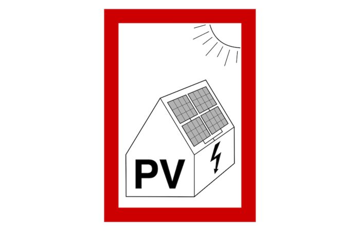 PROTEC Tabulka "PV" pro fotovoltaická zařízení A6, samolepící