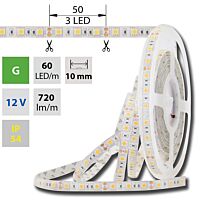 MCLED Pásek LED SMD5050 G, 60LED/m, 14,4W/m, 720lm/m, IP54, DC 12V, 10mm, 5m