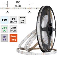 MCLED Pásek LED SMD2835 CW, 60LED/m, 4,8W/m, DC 24V, 370lm/m, CRI90, IP68, 10mm, 5m