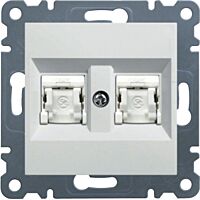 HAGER Zásuvka LUMINA WL2160 datová 2xRJ CAT6 UTP IP20 bílá lesk