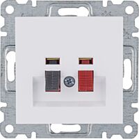 Zásuvka reproduktorová MONO, bílá lesk