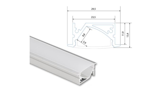 Vestavný hliníkový profil VA 30x14mm, vč