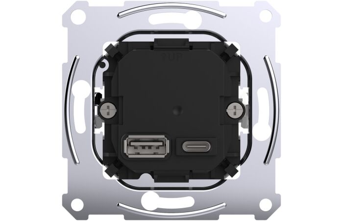 SCHNEIDER Z&aacute;suvka Merten - Mechanismus rychlonab&iacute;ječky USB A+C 45W