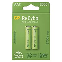 GP Baterie tužková nabíjecí RECYKO 2 600 mAh AA (HR6) blistr 2ks