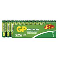 GP Zinková baterie Greencell AAA (R03), 8+4 ks