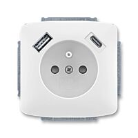 ABB TANGO Zásuvka 5569A-A32357 B + nabíjení USB A+ USB C 2,4/1,5A