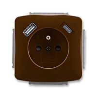 ABB TANGO Zásuvka 5569A-A32357 H + nabíjení USB A+ USB C 2,4/1,5A