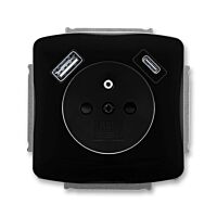 ABB TANGO Zásuvka 5569A-A32357 N + nabíjení USB A+ USB C 2,4/1,5A